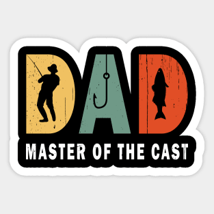 Dad Master Of The Cast Funny Dad Fishing Sticker